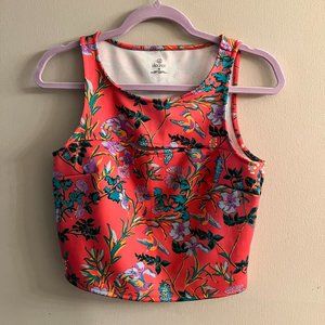 Pink Floral Crop Top - Medium